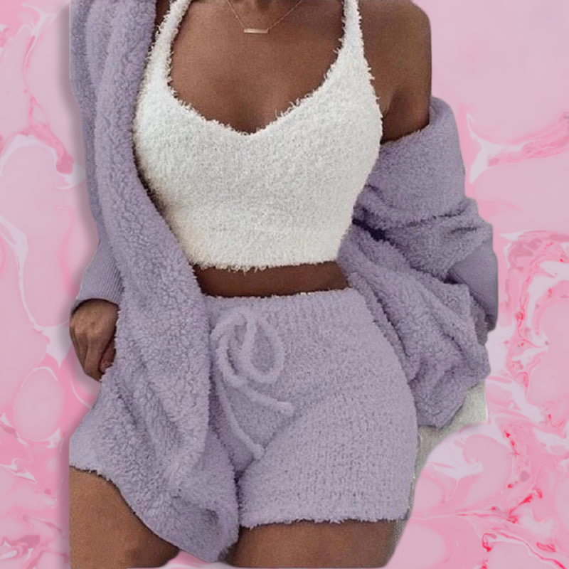 Luxury Fluffy Sleepwear Set